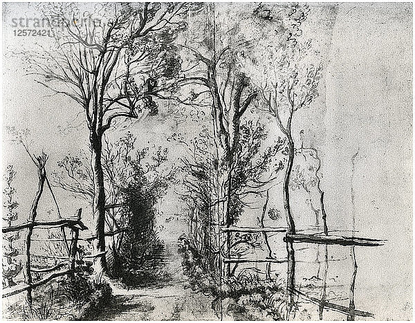 Ein von Bäumen gesäumter Weg  um 1620-1625 (1958). Künstler: Unbekannt