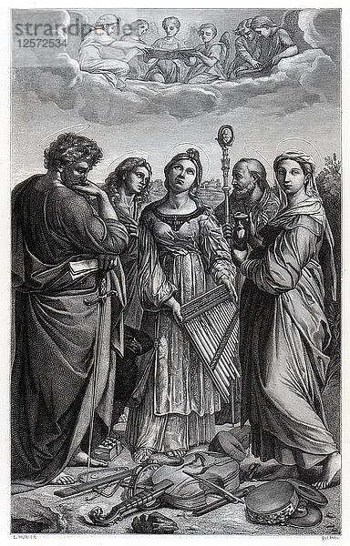 Heilige Cäcilie  1514 (1870). Künstler: Quesnel