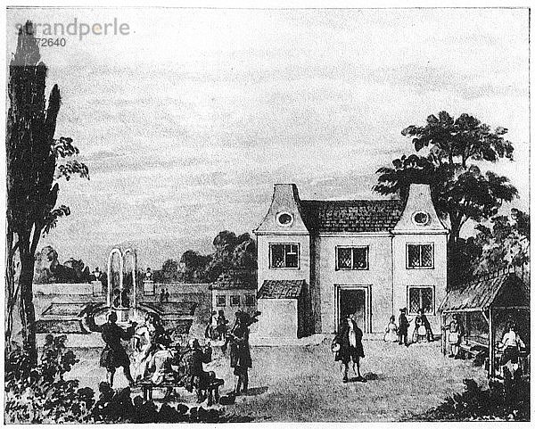 Frühlingsgärten  Standort des Lowndes Square  London  Ende des 18. Jahrhunderts (1907). Künstler: Unbekannt