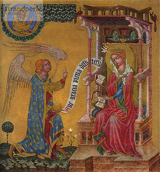 Verkündigung der Jungfrau Maria  um 1350 (1955)  Künstler: Meister des Altars von Vyssi Brod
