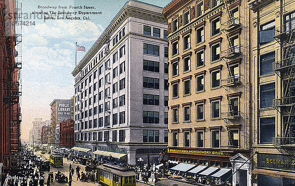 Broadway von der 4th Street  Los Angeles  Kalifornien  USA  1915. Künstler: Unbekannt