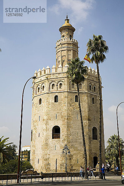 Torre del Oro (Goldener Turm)  Sevilla  Andalusien  Spanien  2007. Künstler: Samuel Magal