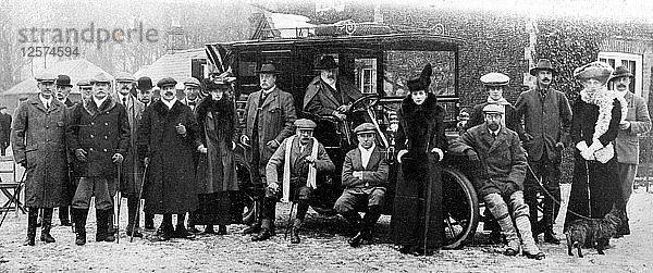 Ein Wintertag beim Schießen in Sandringham  Norfolk  um 1902-1910 (1910). Künstler: Unbekannt