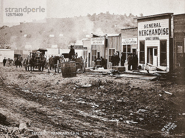 Hauptstraße  Manhattan  Nevada  frühe 1900er Jahre. Künstler: Unbekannt