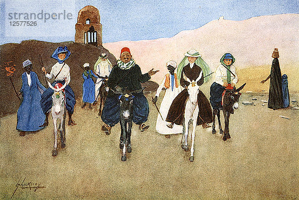 Sollten Frauen reiten?  1908. Künstler: Lance Thackeray