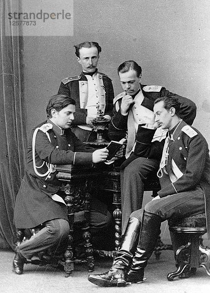 Großherzöge Alexander Alexandrowitsch und Wladimir Alexandrowitsch von Russland  ca. 1870-c1875(?). Künstler: Sergej Lewizkij