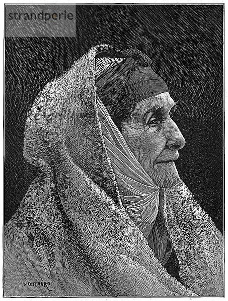 Alte jüdische Frau in Kairo  Ägypten  1882. Künstler: Montbard