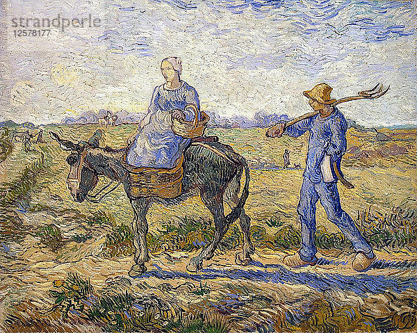 Morgen: Auf dem Weg zur Arbeit  1890. Künstler: Vincent van Gogh