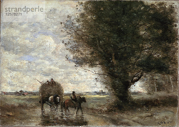 Der Heuwagen  1865-1870. Künstler: Jean-Baptiste-Camille Corot