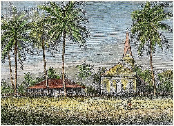 Kirche  Samoa  um 1875. Künstler: Unbekannt