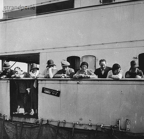 Passagiere auf einer Kreuzfahrt der Cunard Line zu den Westindischen Inseln  Januar-März 1931. Künstler: Unbekannt