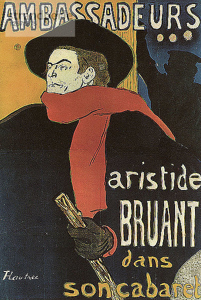 Bruant in Ambassadeurs  1892. Künstler: Henri de Toulouse-Lautrec