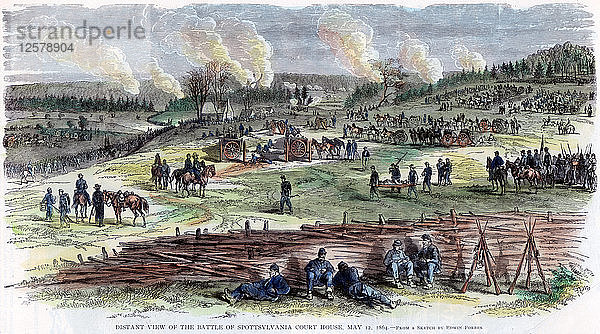 Schlacht von Spotsylvania Court House  Virginia  Amerikanischer Bürgerkrieg  12. Mai 1864. Künstler: Unbekannt