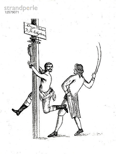 Jacob Johan Anckarström wird ausgepeitscht  Schweden  1792. Künstler: Unbekannt