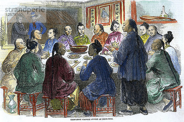 Chow-chow (chinesisches Abendessen) in Hongkong  um 1875. Künstler: Unbekannt