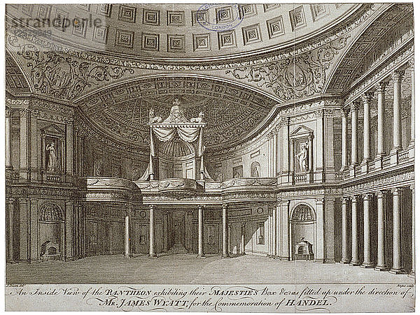 Innenraum des Pantheons  Oxford Street  Westminster  London  1784. Künstler: William Angus
