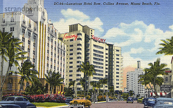 Hotel Row  Collins Avenue  Miami Beach  Florida  USA  1949. Künstler: Unbekannt