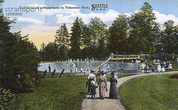 Kinderspielplatz im Volunteer Park  Seattle  Washington  USA  1914. Künstler: Unbekannt