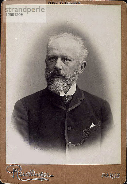 Peter Ilich Tchaikovsky  russischer Komponist  Ende des 19. Jahrhunderts. Künstler: Charles Reutlinger
