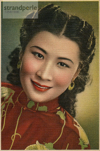 Wang Hsi Chun  chinesische Schauspielerin  20. Jahrhundert. Künstlerin: Unbekannt
