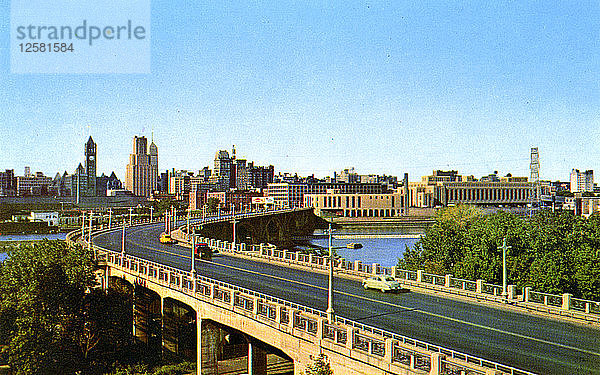 Stadtsilhouette  Minneapolis  Minnesota  USA  1955. Künstler: Unbekannt