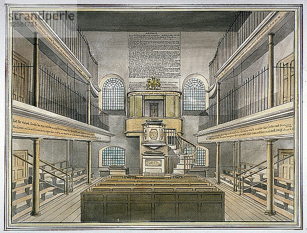 Innenansicht der Kapelle des Gefängnisses Horsemonger Lane  Union Road  Southwark  London  1826. Künstler: G. Yates