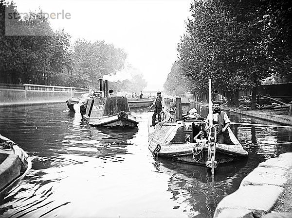 Boote auf dem Regents Canal  London  um 1905. Künstler: Unbekannt