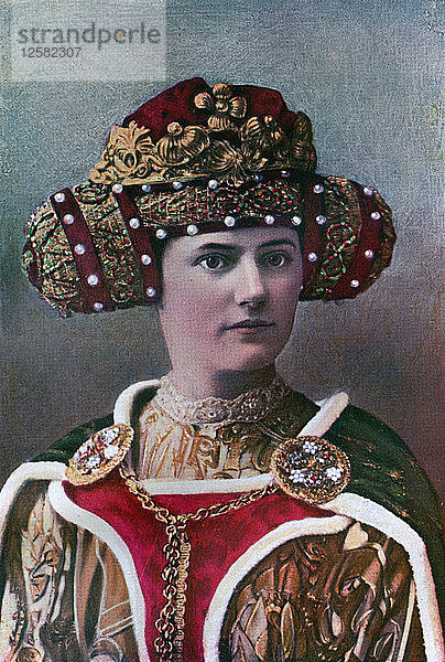 Kopfschmuck einer Dame  14. Jahrhundert  (1910). Künstler: Unbekannt