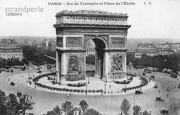 Arc de Triomphe und Place de lEtoile  Paris  Frankreich  Anfang des 20. Jahrhunderts. Künstler: Unbekannt