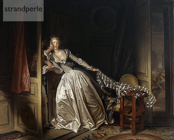 Der gestohlene Kuss  Ende der 1780er Jahre. Künstler: Jean-Honore Fragonard