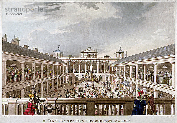 Blick auf den New Hungerford Market  Westminster  London  1833. Künstler: J. Harris