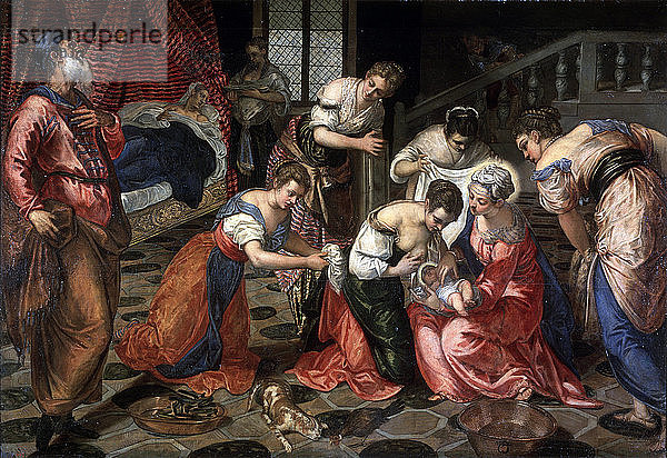 Die Geburt von Johannes dem Täufer  1550. Künstler: Jacopo Tintoretto
