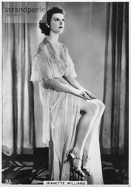 Jeanette Williams  um 1938. Künstler: Unbekannt