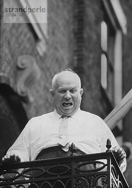 Der sowjetische Führer Nikita Chruschtschow in New York  USA  September 1960. Künstler: Unbekannt