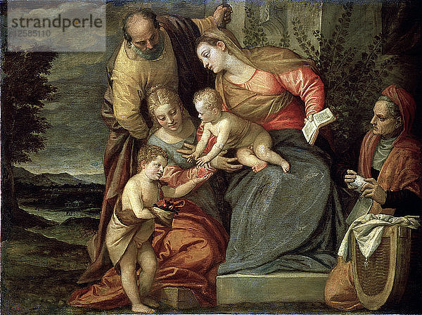 Die Heilige Familie mit den Heiligen Katharina  Anna und Johannes dem Täufer  um 1580-c1582. Künstler: Benedetto Caliari