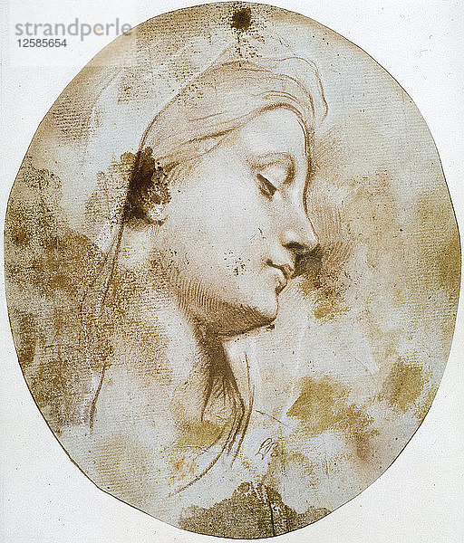 Kopf der Jungfrau  Ende 17. oder 18. Jahrhundert. Künstler: Louis de Boullogne II
