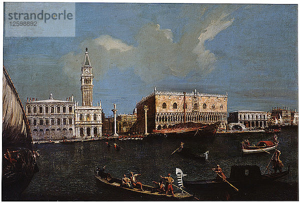 Canal Grande  Piazzetta und Dogenpalast in Venedig  18. Jahrhundert.