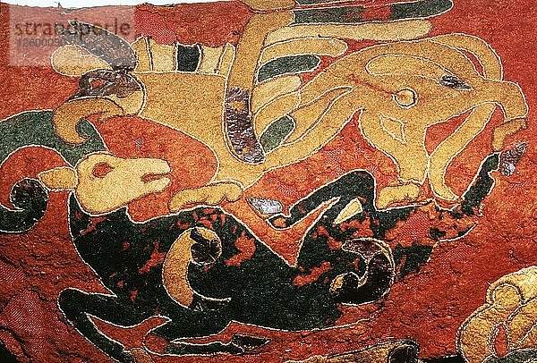 Skythischer Sattelüberzug mit aufgesetztem Filzdekor  5. Jahrhundert v. Chr. Künstler: Unbekannt