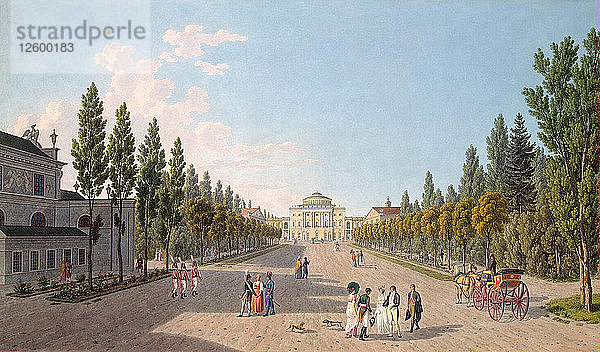 Blick auf das Pawlowsker Schloss vom Park aus  1808.
