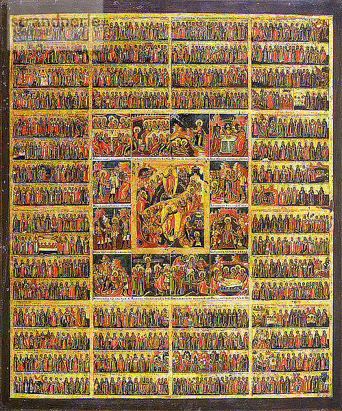Jahreskalender mit den Szenen der Passion Christi  zweite Hälfte des 19. Jahrhunderts.