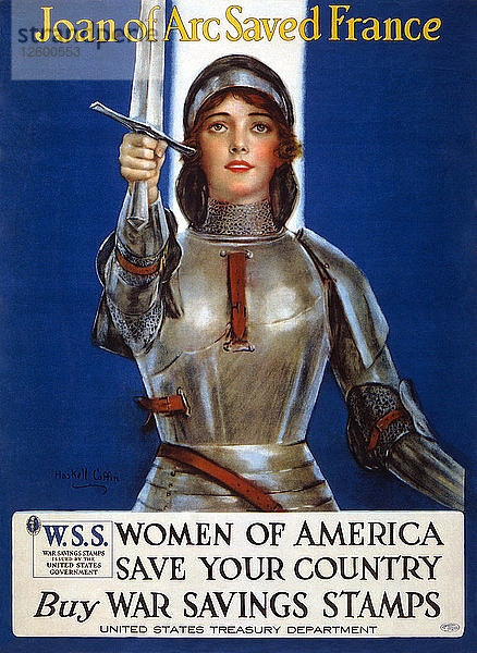 Jeanne d'Arc rettete Frankreich  Frauen von Amerika  rette dein Land Poster  1918.