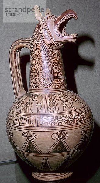 Krug mit Greifenkopfausguss  griechisch  um 675-c650 v. Chr. Künstler: Unbekannt