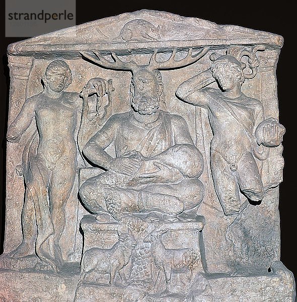 Relief mit der Darstellung des keltischen Gottes Cernunnos. Künstler: Unbekannt
