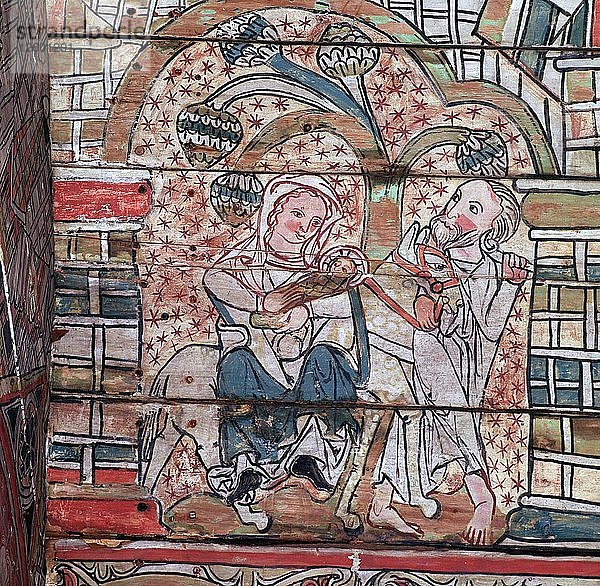 Norwegisches Gemälde der Flucht nach Ägypten  13. Jahrhundert. Künstler: Unbekannt