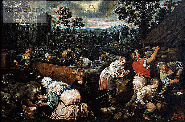 Mai (aus der Serie Die Jahreszeiten)  Ende 16. oder Anfang 17. Jahrhundert. Künstler: Leandro Bassano