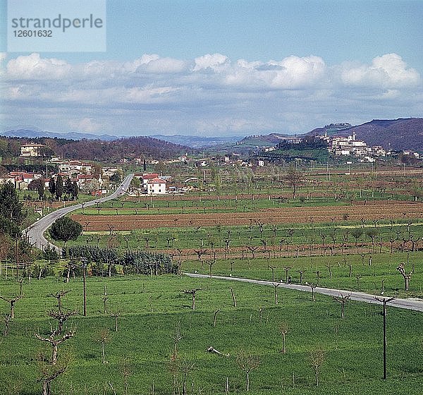 Landschaft in der Nähe von Arezzo in Mittelitalien. Künstler: Unbekannt