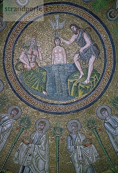 Mosaiken der Kuppel im Bapisterium der Arianer  5. Jahrhundert. Künstler: Unbekannt