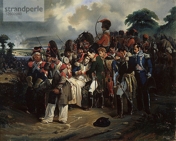 Napoleon verabschiedet sich von Marschall Jean Lannes  1858. Künstler: Dorian