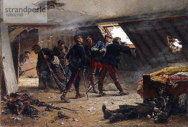 Szene aus dem Französisch-Preußischen Krieg  1875.