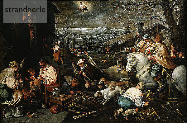 Januar (aus der Serie Die Jahreszeiten)  Ende 16. oder Anfang 17. Jahrhundert. Künstler: Leandro Bassano